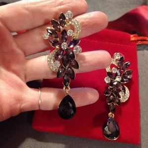 NEW BriLove Boho Crystal Flower Earrings